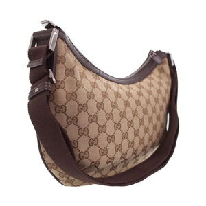 Gucci hobo Canvas bag moon GG Bag Messenger half Brown